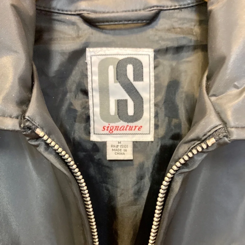 Women's Black Vinyl Rain Jacket - Picture 3 of 4